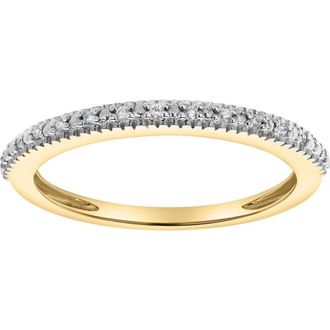 LuvMyJewelry Ava 14K Gold Round Diamond Studded Band Ring - 0.06 cts in 14K Yellow Gold at Nordstrom, Size 7