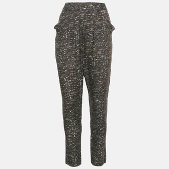 Joseph Grey Animal Print Silk Trousers