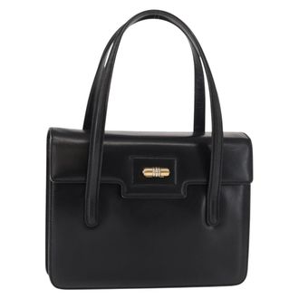Gucci Vintage Leather Black Leather Handbag (Pre-Owned)