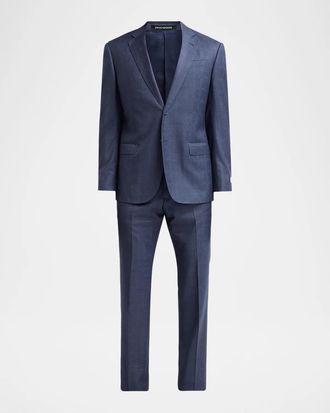 Emporio Armani Men & apos;s Contrast Plaid Wool Single-Breasted Suit