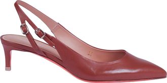 Santoni Audrey45 Double Buckle Slingback Pumps
