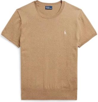 Polo Ralph Lauren Round-neck Knitwear, female, Beige, Size: XS Vesta Knitwear