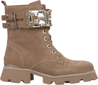 Alma En Pena Track bootie juweel details - Dames - Veterlaarzen - Beige - 38 EU - Schoenen