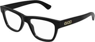 Gucci Rechthoekige Brillen - Heren - Brillen - Zwart - 52 MM - Accessoires