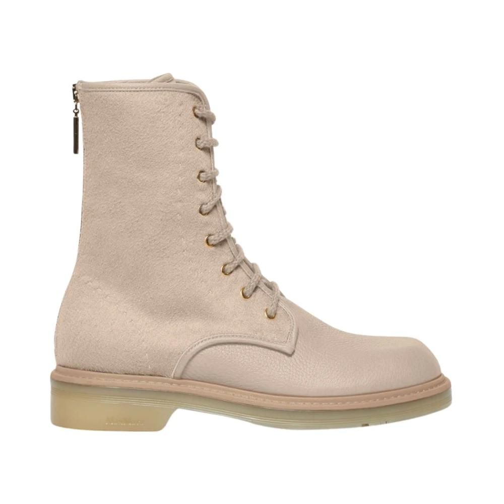 ミドルブーツ MAXMARA  Max Mara Boots Women Fabric Beige/Canvas Cashmere boots | Max Mara