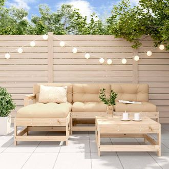 vidaXL Juego De Sof&aacute;s De Jard&iacute;n 5 Piezas Madera Maciza De Pino Vidaxl
