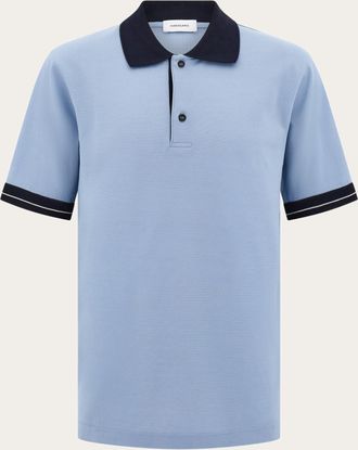 Ferragamo Men Short sleeve polo shirt Blue