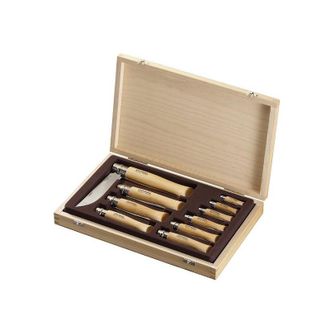 Opinel Juego De Cuchillos Opinel Tradition Inox 10 Piezas Acero Inoxidable Mango Barnizado