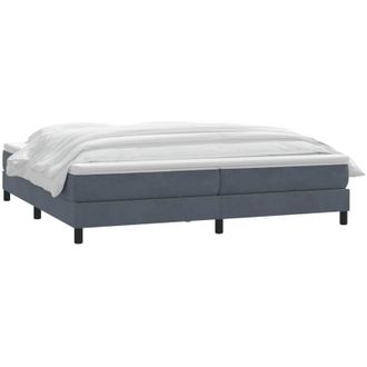 vidaXL Cama Box Spring Con Colch&oacute;n Terciopelo Gris Oscuro 180x220 Cm Vidaxl