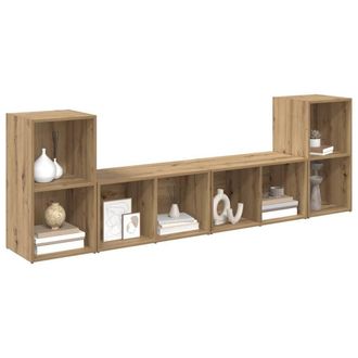 Berkfield Home Modern with Shelf 4 pcs Artisan oak 72 x 35 x 36.5 cm Engineered wood in Brown