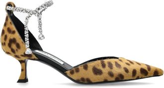 Jimmy Choo London Stevie 50 Leopard Print Pony Pumps