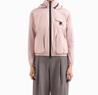 A|X Armani Exchange Non-Woven Fabric Cargo Pocket Windbreaker Jacket In Milk Punch