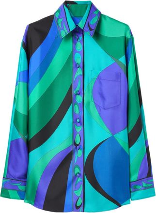 Pucci Camicia con stampa astratta - Verde