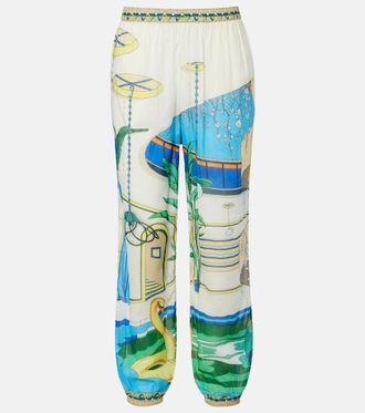 Tory Burch Pantaloni in cotone con stampa