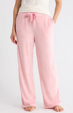 Jaclyn Embossed Bow Velour Pants in Lacey Bow/Pink at Nordstrom Rack, Size X-Large