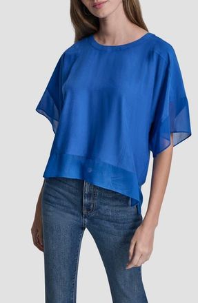 DKNY Mixed Media Dolman Sleeve Top in Cobalt at Nordstrom, Size X-Large
