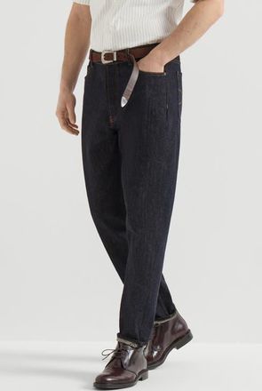 Brunello Cucinelli No-fade denim iconic fit five-pocket trousers in Dark Denim at Nordstrom, Size 44