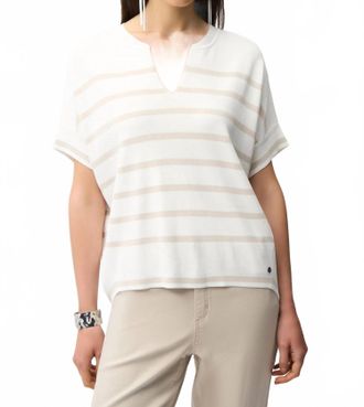 Joseph Ribkoff Striped Dolman Sleeve Sweater Top In Vanilla/moonstone