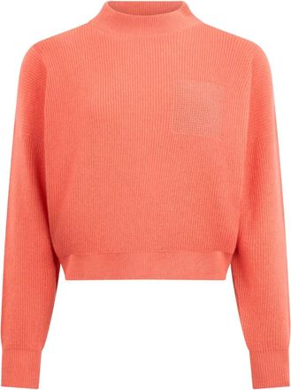PESERICO cropped mock-neck sweater - women - Wool/Silk/Cashmere - 46 - Orange