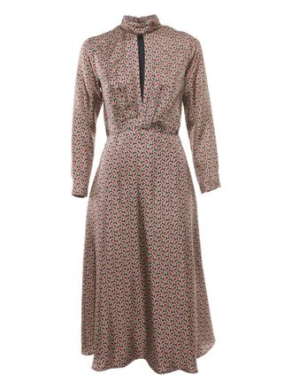 Sandro paisley-print silk dress - Blue