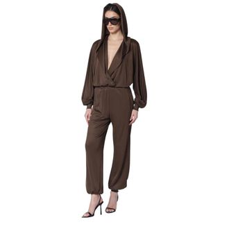 Andamane Jumpsuits, female, Brown, Size: XS Grace Hooded Sweat Set