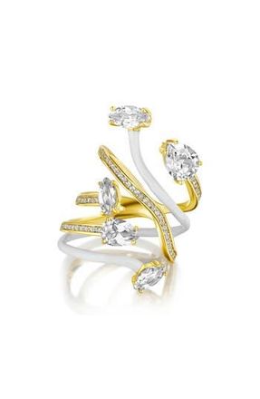 House of Frosted White Topaz Vine Ring in White/Gold at Nordstrom Rack, Size 7