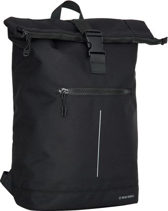 New Rebels Valor New York Black 21L Backpack Rolltop Water Resistant 15.6 Inch Laptop Compartment, 51.148300
