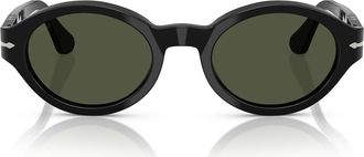 Persol Loris 51mm Oval Sunglasses in Black/green at Nordstrom