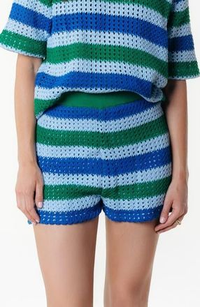 Colourful rebel Nolita Crochet Stripe Short in Multicolor at Nordstrom, Size X-Large Eu