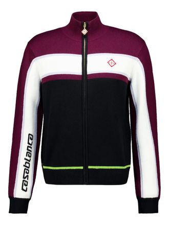 Casablanca stripe appliqu&eacute; jacket - Black