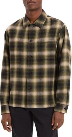 Theory Plaid Button-Up Shirt in Tarmac Multi at Nordstrom, Size Xx-Large