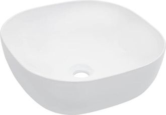 vidaXL Lavabo 42,5x42,5x14,5 cm cerámica blanco Vidaxl