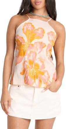 Billabong Floral Trippin Halter Tank in Salt Crystal at Nordstrom, Size Large