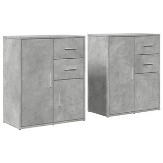 Berkfield Home Sideboards 2 pcs Concrete Grey 60x31x70 cm Engineered Wood | Size: 60 x 31 x 70 cm