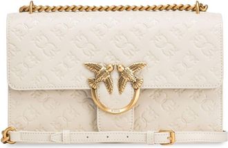 Pinko Love One Classic cross body bag - women - Bovine Leather (top grain)/Goat Skin/Cotton/Leather - One Size - White