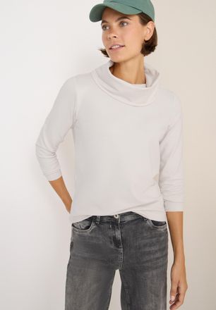 Cecil 3/4-Arm-Shirt CECIL, Damen, Gr. XXL (46), light greige, Jersey, Obermaterial: 63% Modal, 35% Baumwolle, 2% Elasthan, unifarben, l&auml;ssig geschnitten, Ru