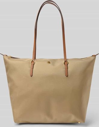 Lauren Ralph Lauren Tote Bag mit Label-Applikation Modell KEATON in Sand, Größe 1