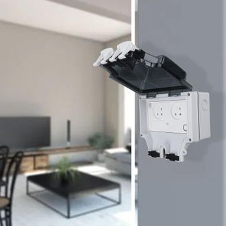 Infinite Enchufe De Pared Wi-fi Inteligente Ip66 Seg&uacute;n La Norma Israel&iacute;, 16 A, 110-250 V, Resistente Al Agua Con Tapa, 1 Unidad, Pc/abs, Para Uso Interior Y Ex