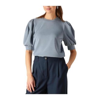 Notre-V Dames, Blouses & Shirts, Blauw, Maat: XS Modal