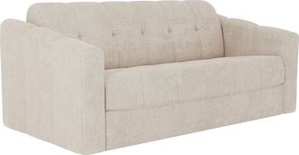 Vente-Unique Vente-unique - Divano Letto 3 Posti A Ribalta Posto Letto 140 Cm Materasso 14 Cm In Tessuto Testurizzato Beige Darielo