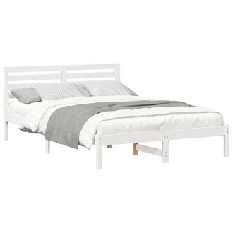 Berkfield Home Elegant with Headboard White 140 x 220 cm Solid pine wood