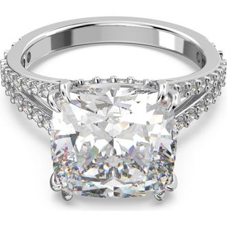 Swarovski Stilla Square Cocktail Ring in White at Nordstrom, Size 5