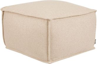 Beliani Stylish Pouffe Cotton EPS Balls Square Footstool Ottoman Living Room Bedroom Home Accessory Beige Sherali