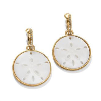 Brighton Womens Del Mar Charm Hoop Earrings In Gold