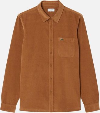 Lacoste Mens Lacoste Corduroy Long Sleeve Shirt - Brown - Size: Regular/36