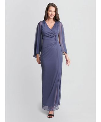 Gina Bacconi Womens Estefany V Neck Embellished Maxi Dress - Purple - Size 10 UK