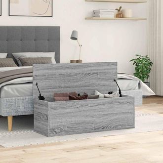 Berkfield Home Storage Box Grey Sonoma 102x35x35 cm Engineered Wood | Size: 102 x 35 x 35 cm