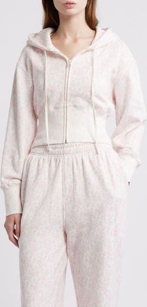 LoveShackFancy Arienne Ribbon Print Hoodie in Chantilly at Nordstrom, Size X-Small