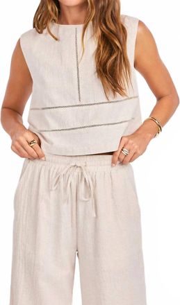 Sadie & Sage Sandbar Open Back Top In Natural