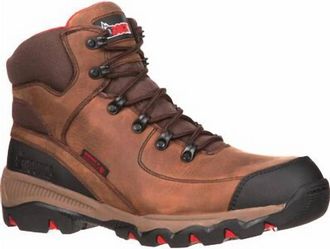 Rocky Mens Adaptagrip Composite Toe Waterproof Work Boot In Brown